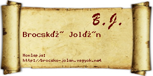 Brocskó Jolán névjegykártya